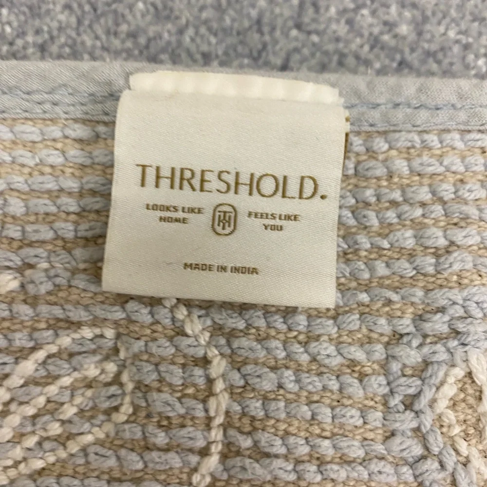 Threshold Gray and Cream Bunny Floral Door Mat